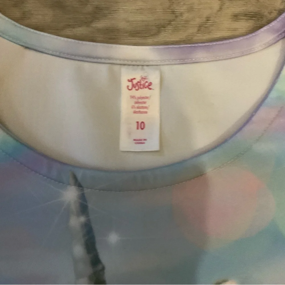 New without tags Justice Unicorn Kitty Cold shoulders dress (pink, purple, blue)